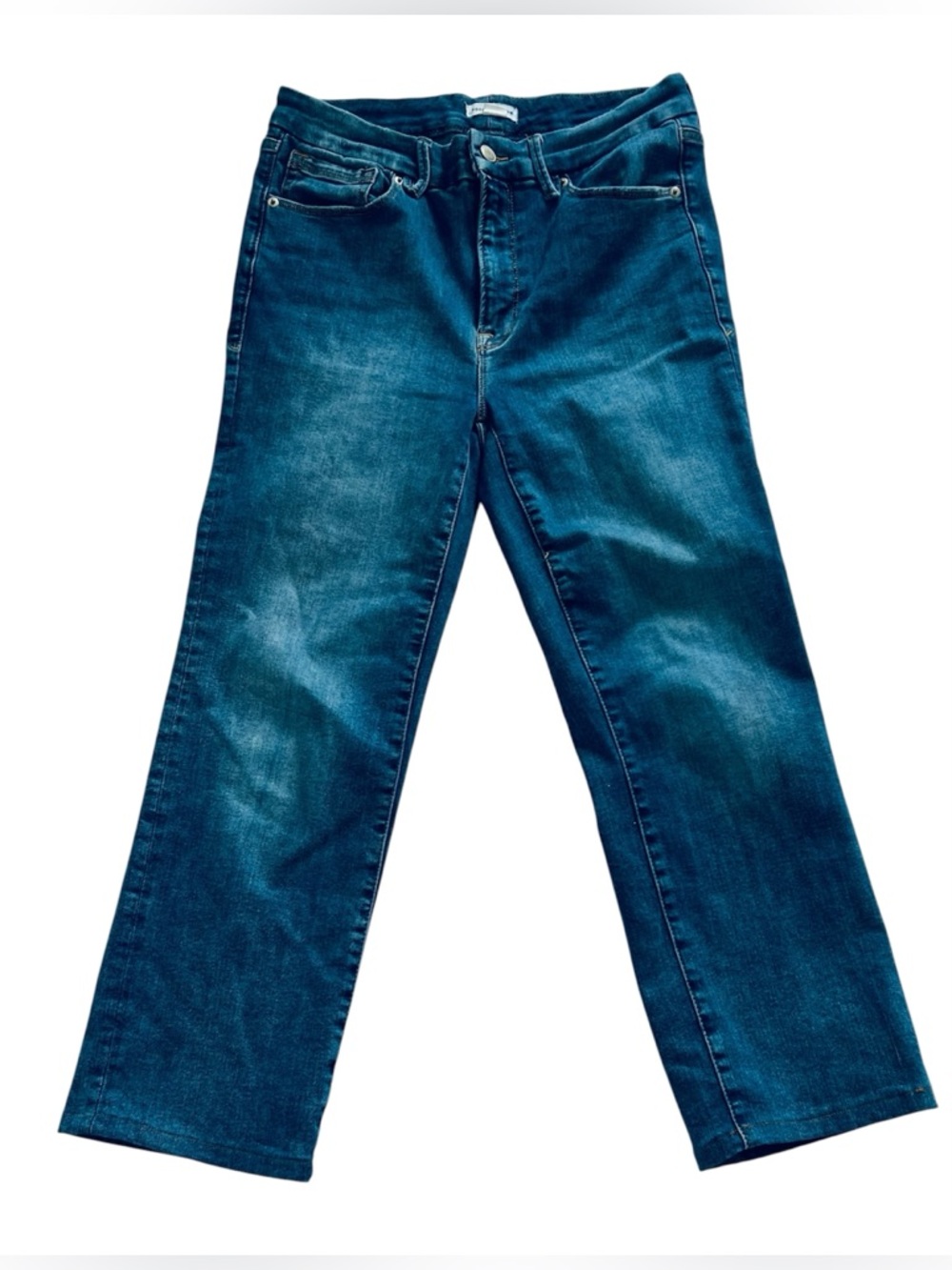 Good American Jeans Women’s 28 X 26 Blue Straight Leg High Rise Stretch Denim - Picture 2 of 10